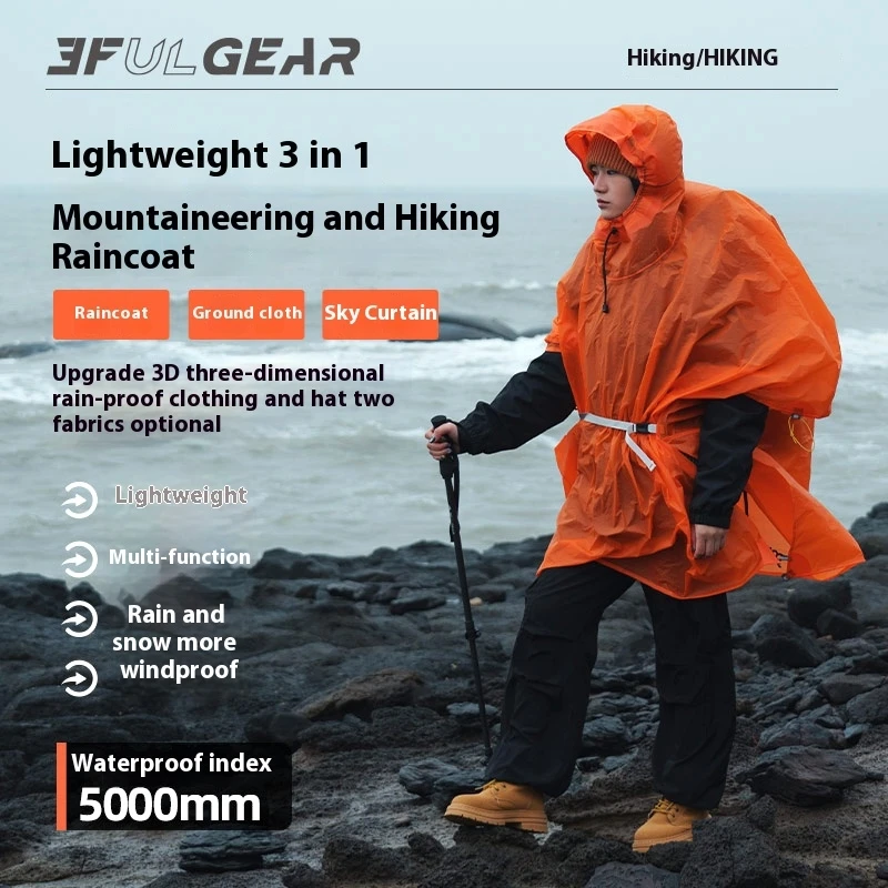 Camping Rain Poncho - 3F UL GEAR Jas Hujan Hiking