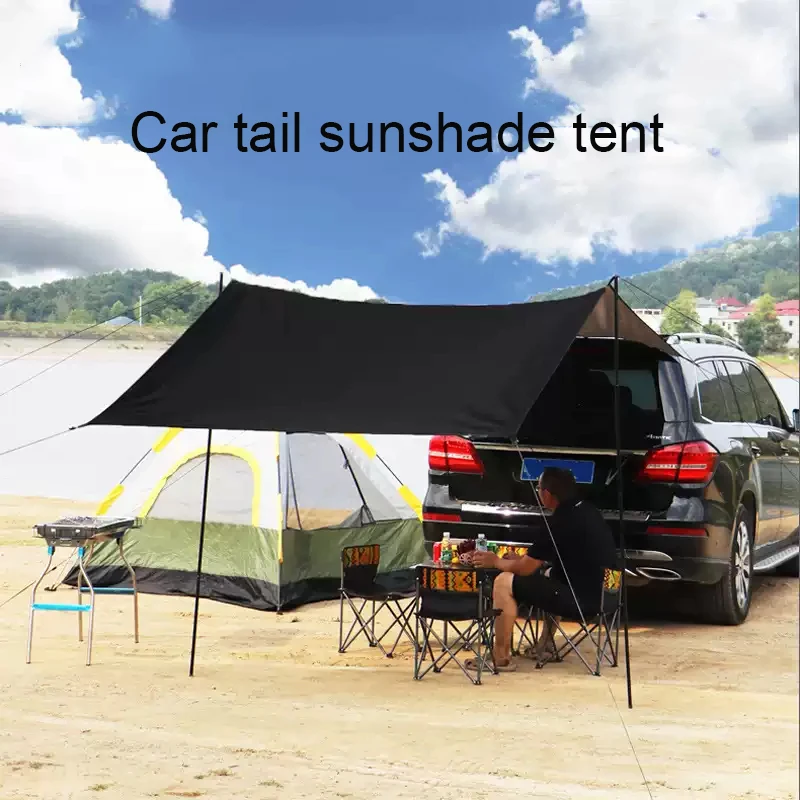 Outdoor Camping Van Tent - Tenda Pelindung Mobil Anti-UV Bentuk Kelelawar,