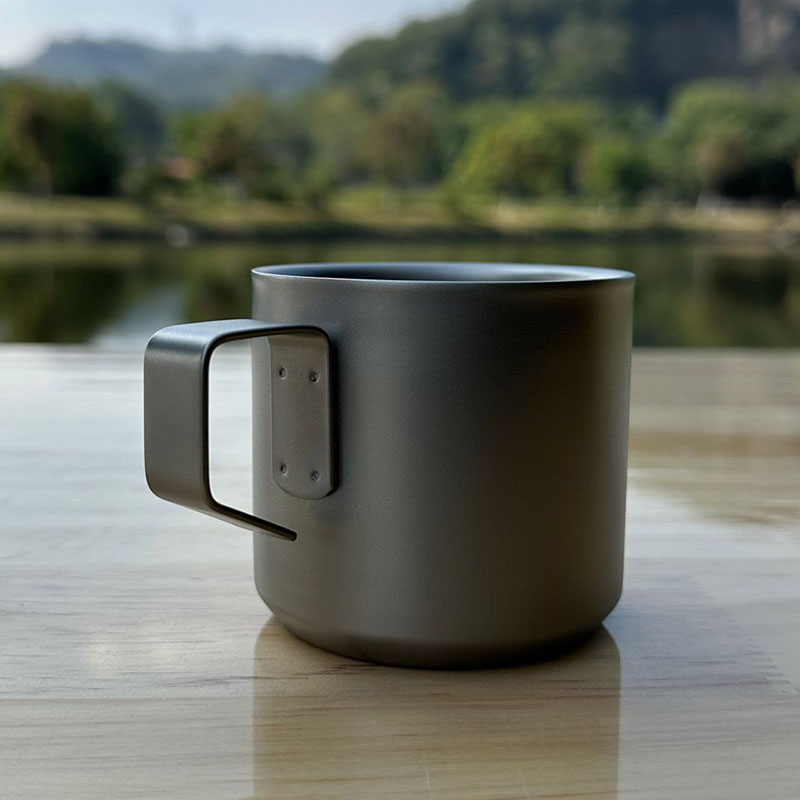 Outdoor Camping Utensils - Mug Kopi/Bir Mini 150Ml, Paduan Titanium