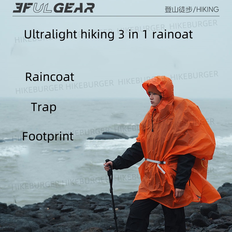 Camping Rain Poncho - 3F UL GEAR 3 Dalam 1