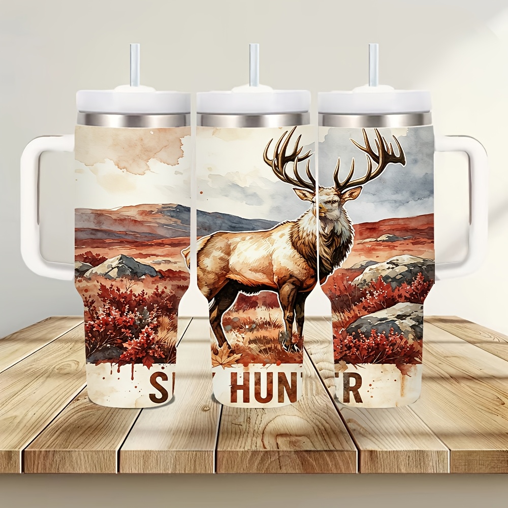 Outdoor Activities In Camping - Tumbler Terisolasi 40Oz dengan Pegangan, Cetakan