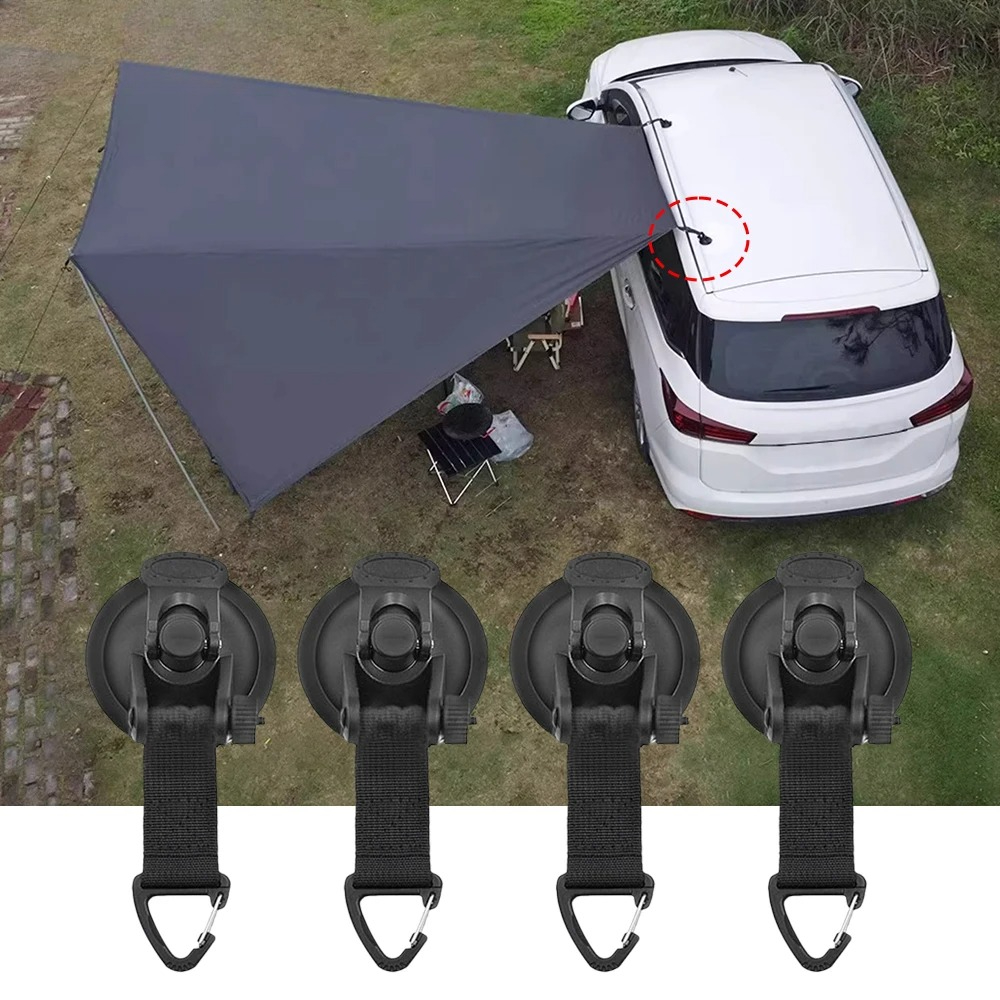 Outdoor Camping Van Tent - 2/4pcs Pengikat Tenda Mobil dengan Suction