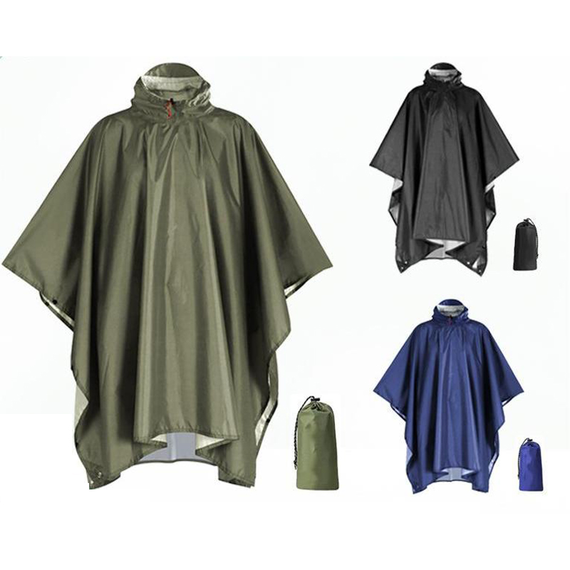 Camping Rain Poncho - Ponco hujan tugas berat, untuk Backpacking