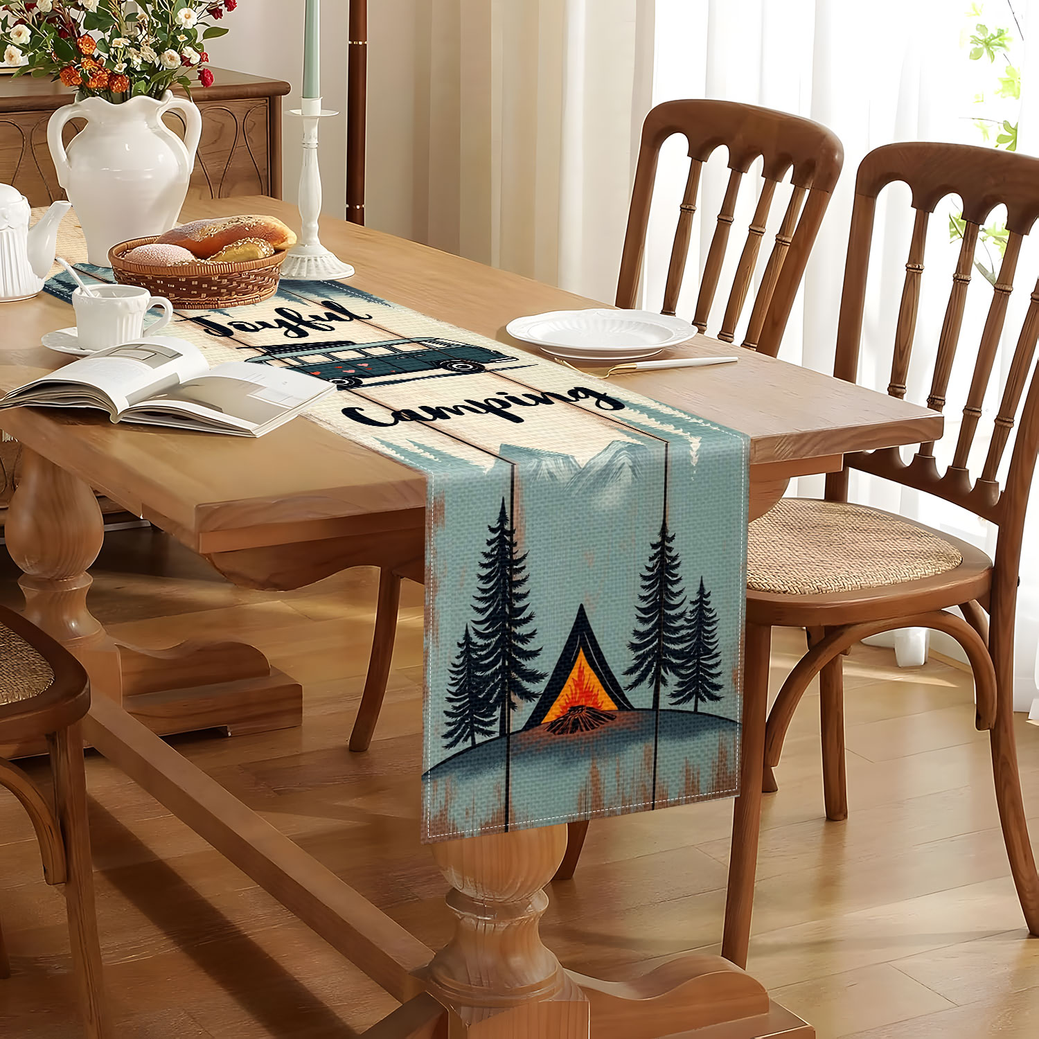 1 Taplak Meja Tema Gaya Berkem - Outdoor Camping Exhibition ulasan dan harga
