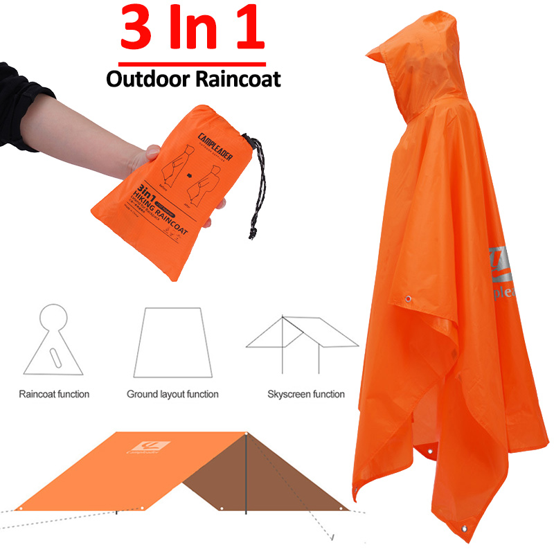 Jas hujan luar ruangan 3 dalam - Camping Rain Poncho ulasan dan harga