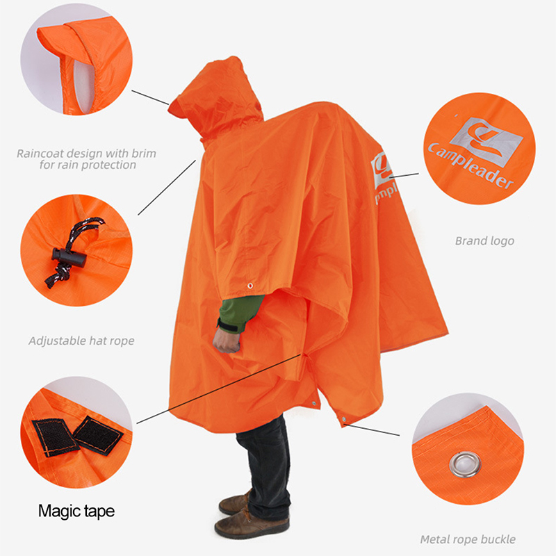 Jas hujan luar ruangan 3 dalam - Camping Rain Poncho ulasan dan harga