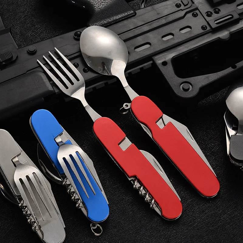 Peralatan makan lipat 4 in 1,  - Outdoor Camping Utensils ulasan dan harga