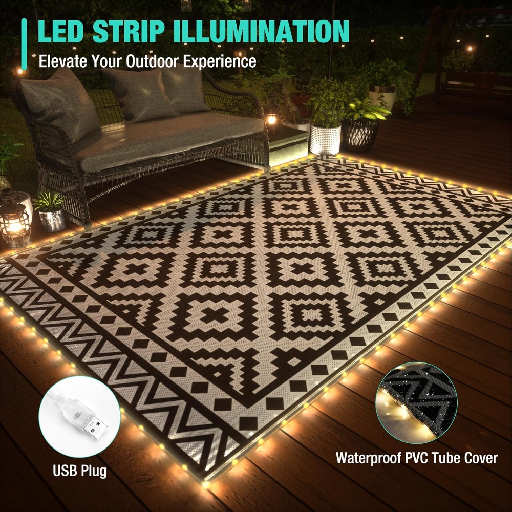Karpet Luar Ruangan 5' X 8' De - Outdoor Camping Rug With Led Lights ulasan dan harga