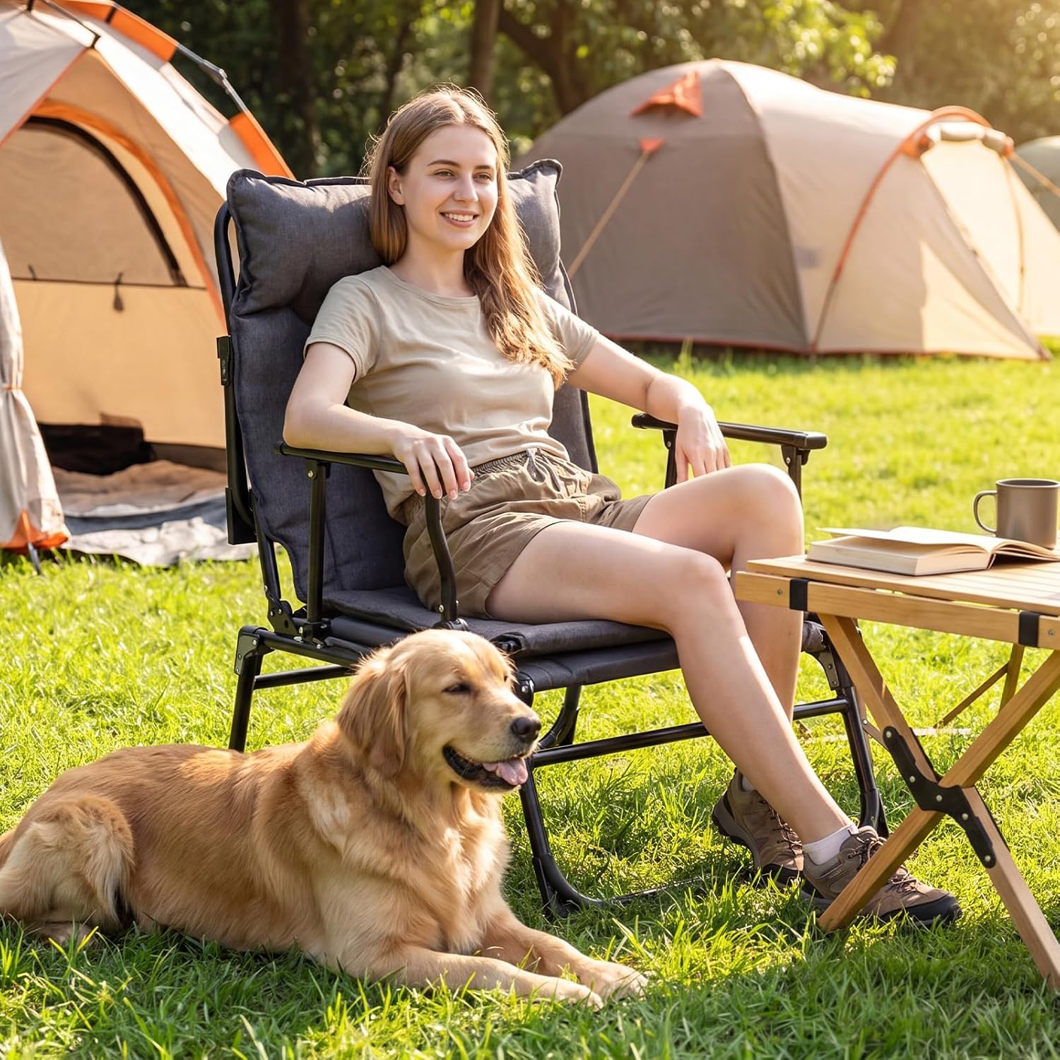 Set Kursi Santai Lipat untuk T - Outdoor Camping Recliner Chairs ulasan dan harga