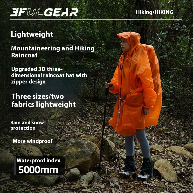 Jas Hujan Ritsleting UL GEAR 3 - Camping Rain Poncho ulasan dan harga