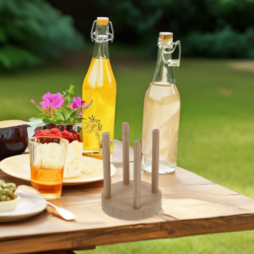 Tempat Gelas Kayu Kompak untuk - Outdoor Activities In Camping ulasan dan harga