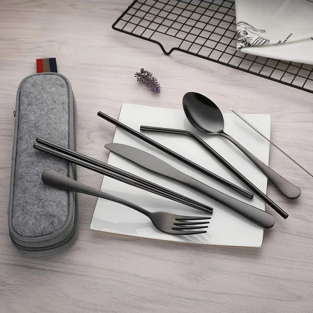Peralatan makan perjalanan, al - Outdoor Camping Utensils ulasan dan harga