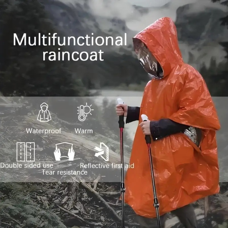 1-5 Buah Jas Hujan Multifungsi - Camping Rain Poncho ulasan dan harga