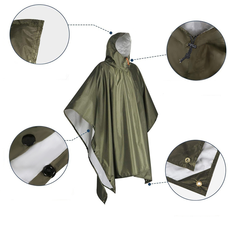 Ponco hujan tugas berat, untuk - Camping Rain Poncho ulasan dan harga