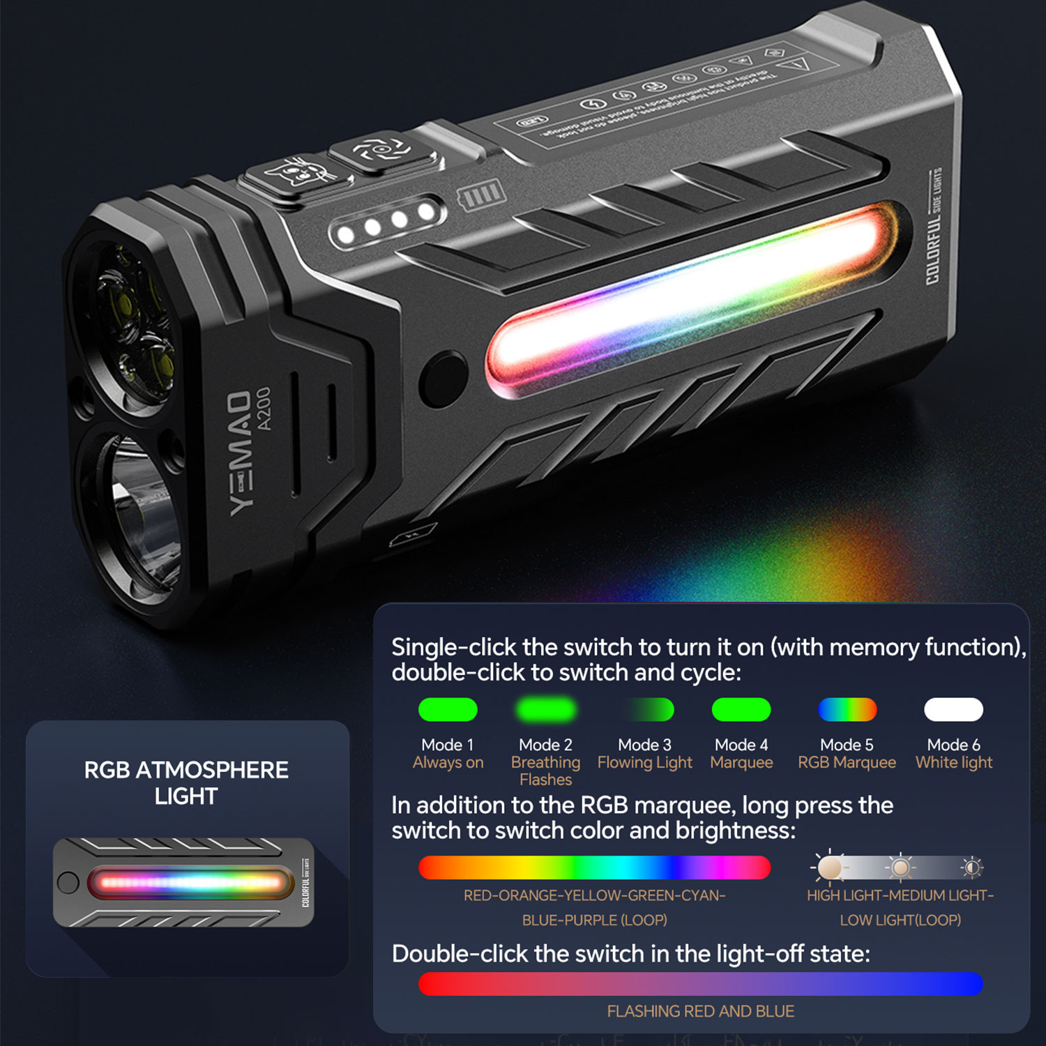 Senter LED RGB Portabel Multif - Outdoor Camping Adventures ulasan dan harga