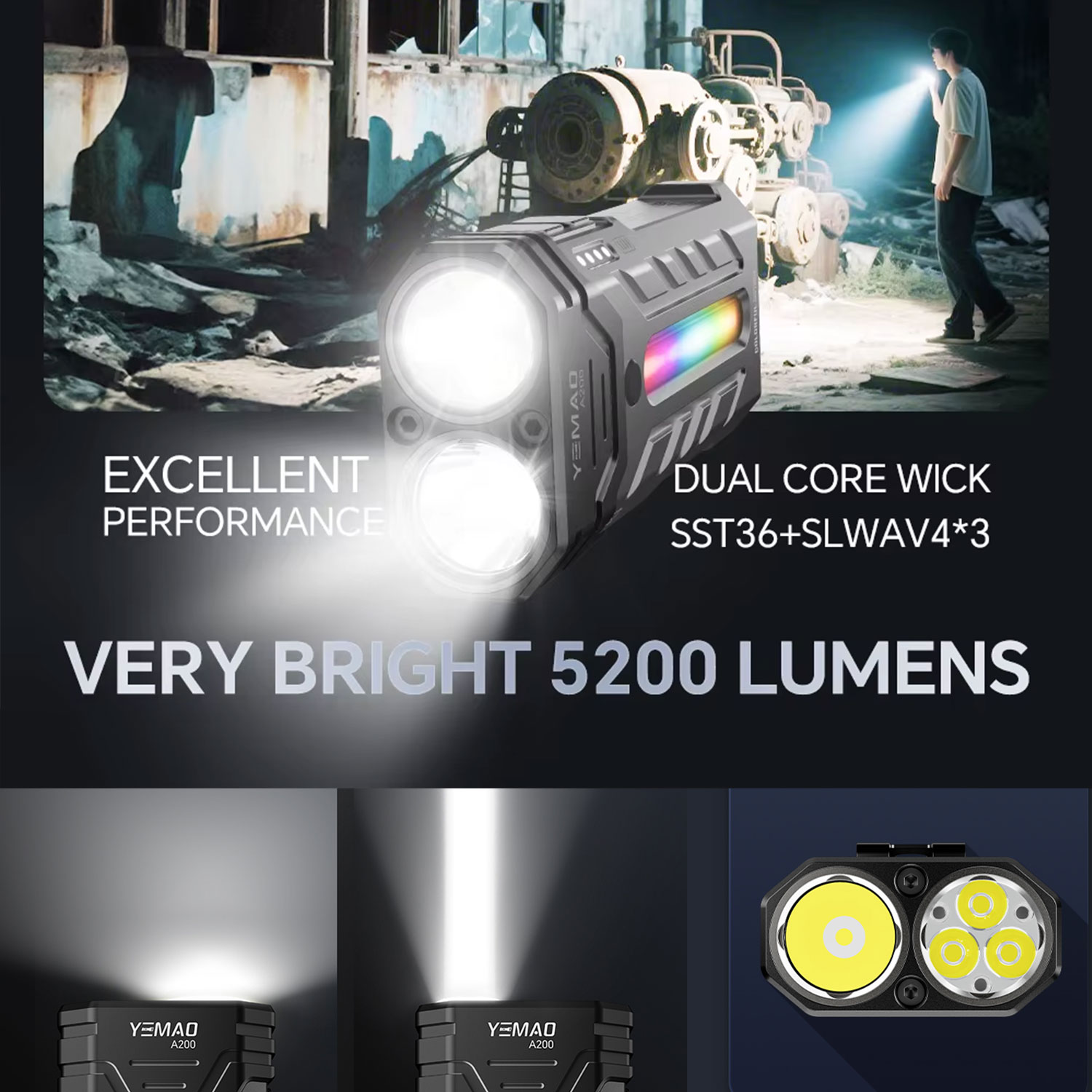 Senter LED RGB Portabel Multif - Outdoor Camping Adventures ulasan dan harga