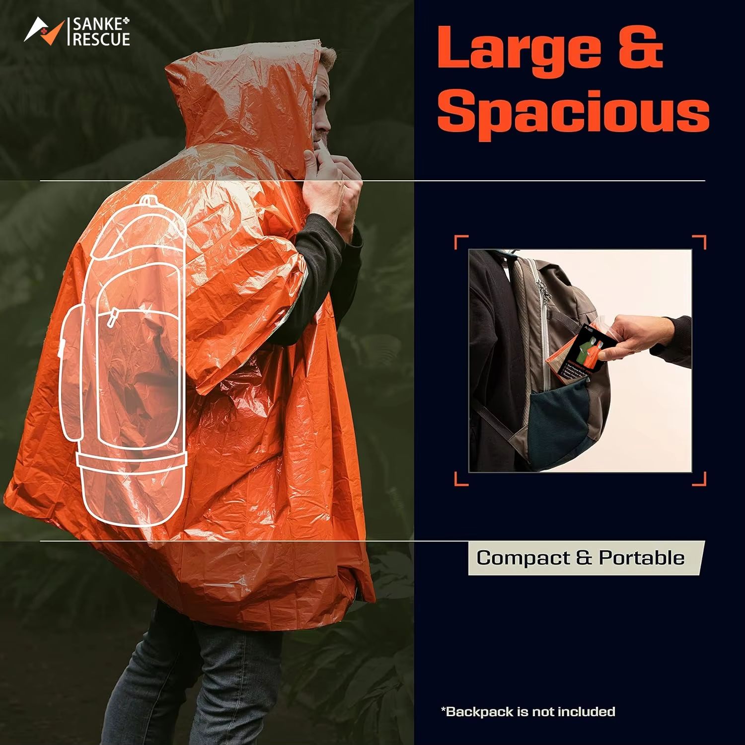 Ponco Darurat Anti Hujan, Seli - Camping Rain Poncho ulasan dan harga